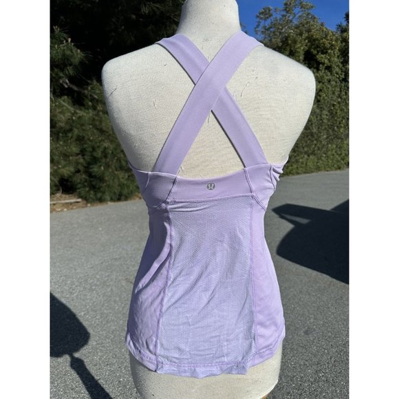 Lululemon Tank Top 8 Purple Cross Back Scoop Neck Activewear Yoga Active Womens - Picture 2 of 7